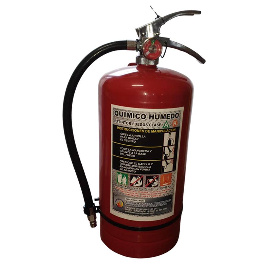 Extintor Clase K Acetato de Potasio 6Lts