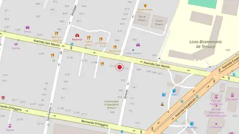 Mapa: San Martín 0118, Temuco